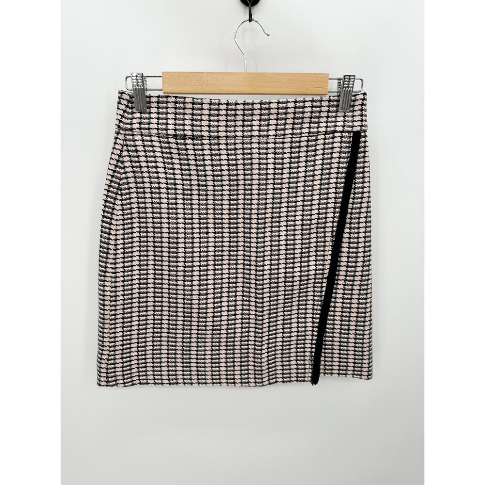 J. Crew Factory Plaid Pink Tweed Mini Skirt Womens Size 0 E1665 Academia Preppy